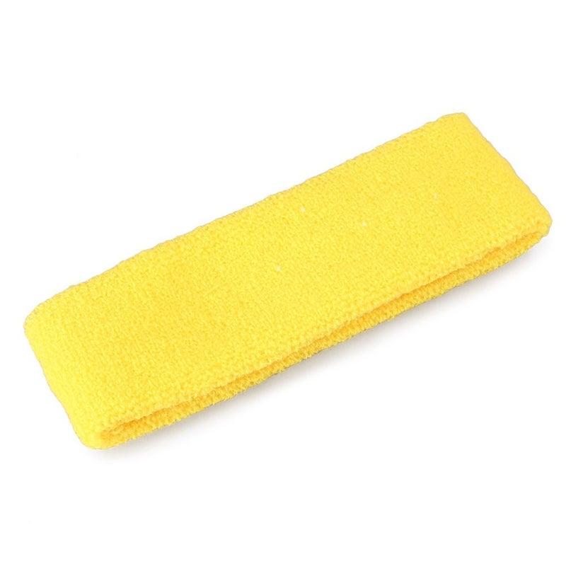 Mallofusa ? 10 PCS Cotton Sports Basketball Headband/Sweatband Head Sweat Band/brace Gift Party Outdoor Activities (Yellow) - Image 2